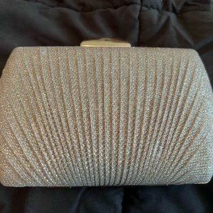 Champagne / gold / glitter clutch that can be a crossbody